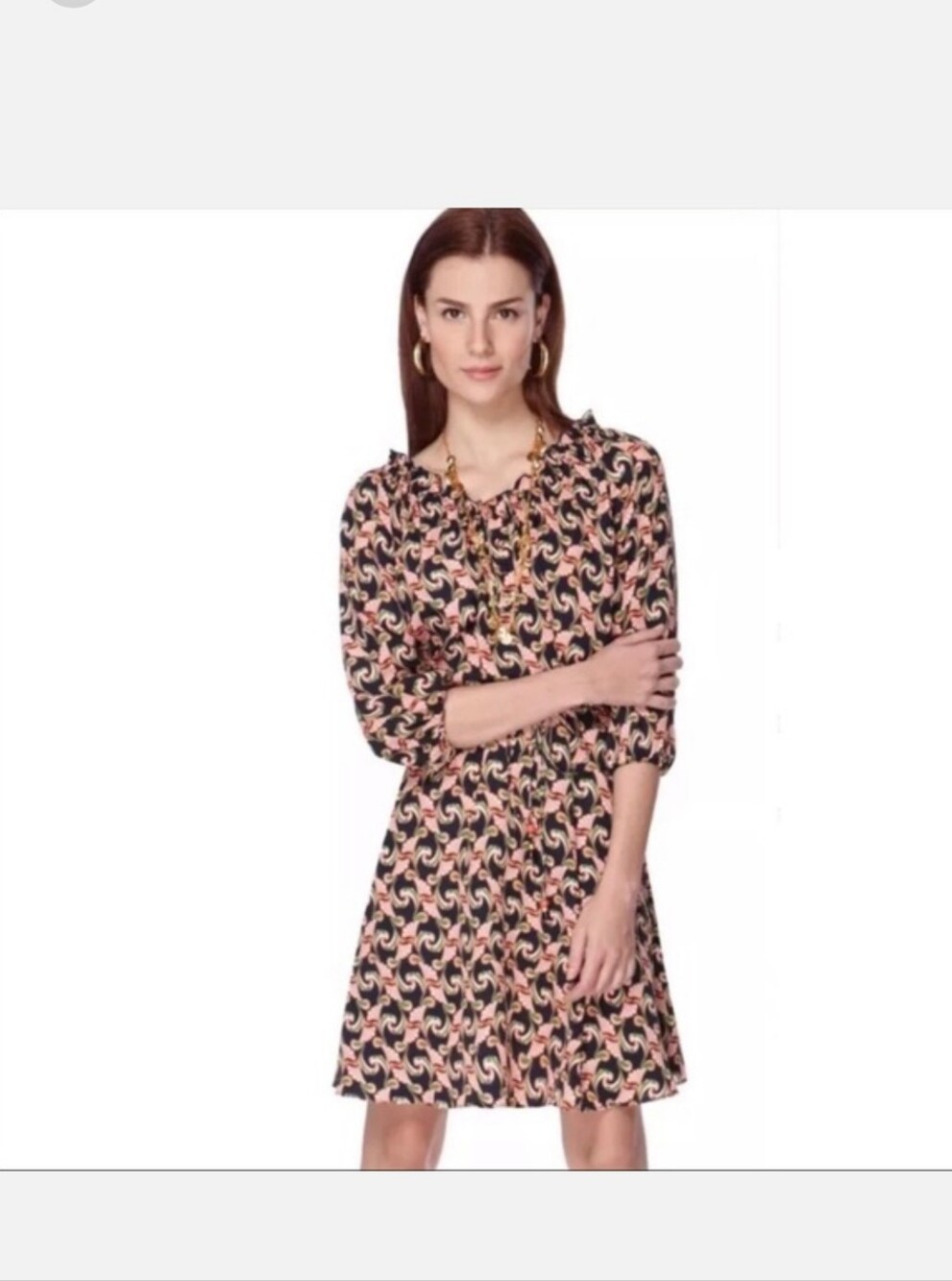 The Webster at Target Midi Dress with Pink and Cream Swirl Pattern